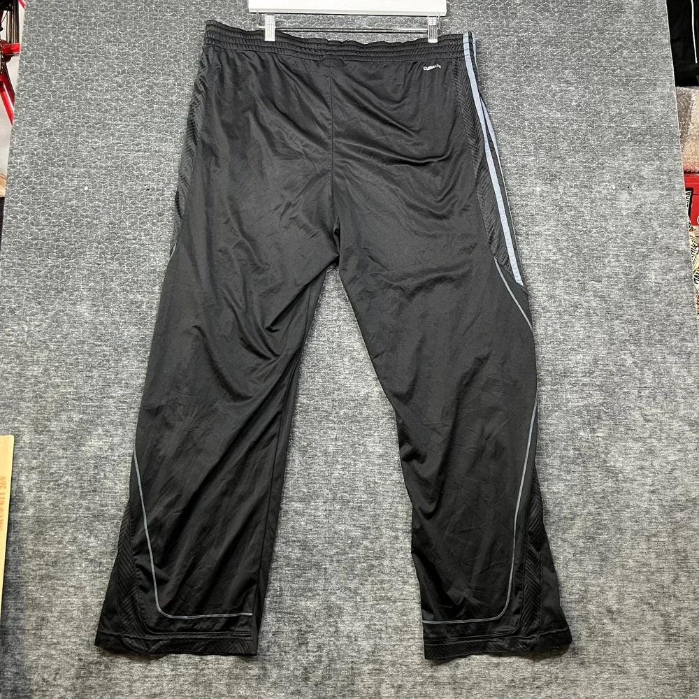 Adidas Climalite Track Pants Men's Black Elastic Waist Athletic Sportswear - XL